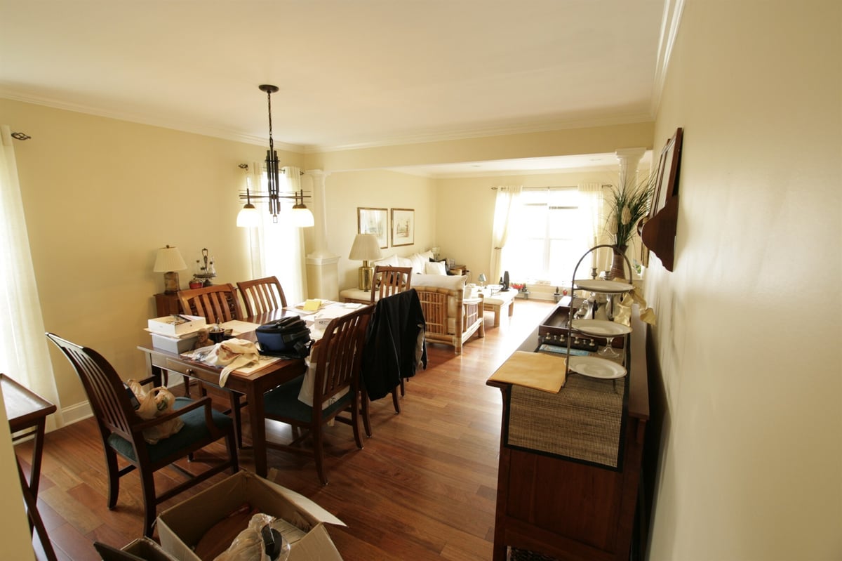 dining area and living room with hardwood floors custom home project by houghton contracting in newtown pa-optimized