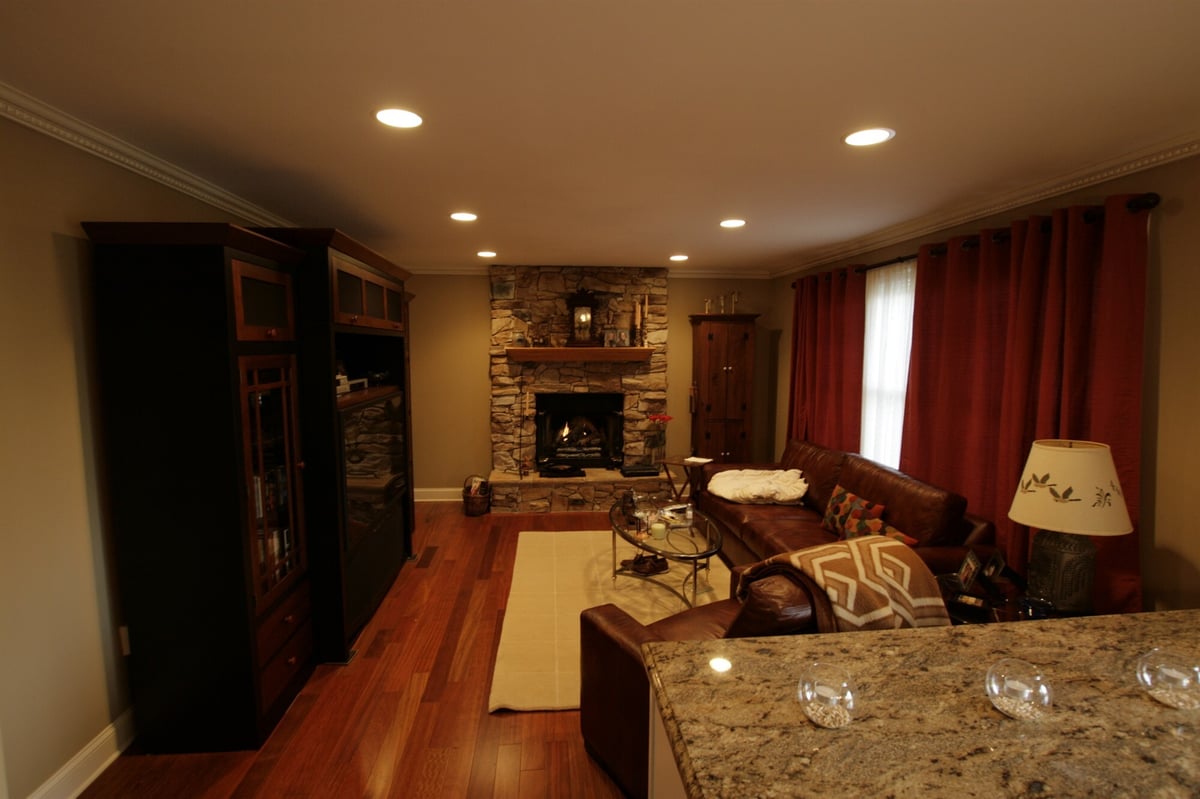 family room stone fireplace and wood entertainment center custom home project by houghton contracting in newtown pa-optimized