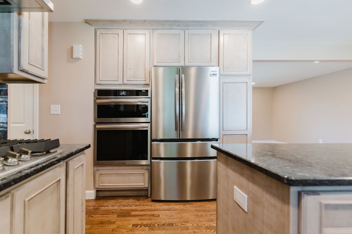 kitchen with double wall oven and french door refrigerator home addition project by houghton contracting in lawrenceville new jersey-optimized